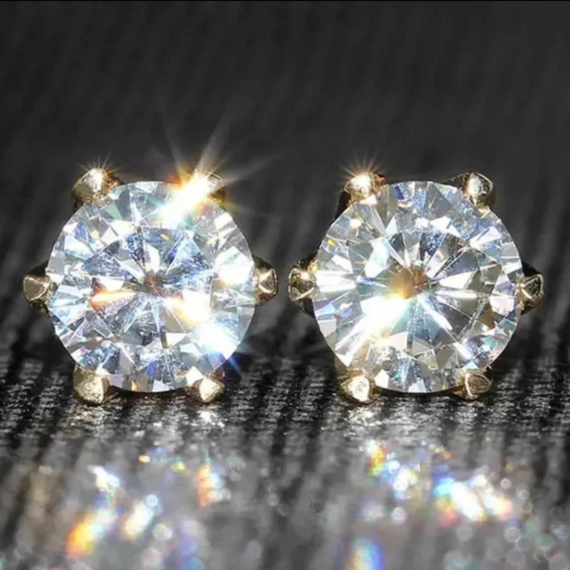 Moissanite solitaire stud earrings